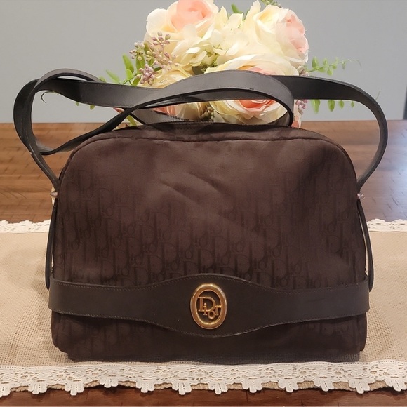 Dior Brown Shoulder Bag with Gold Accents - Picture 1 of 9